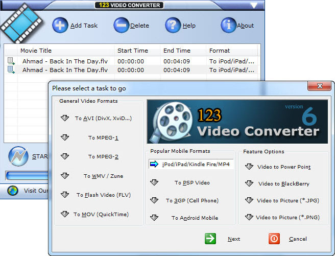 123 Video Converter Screenshot